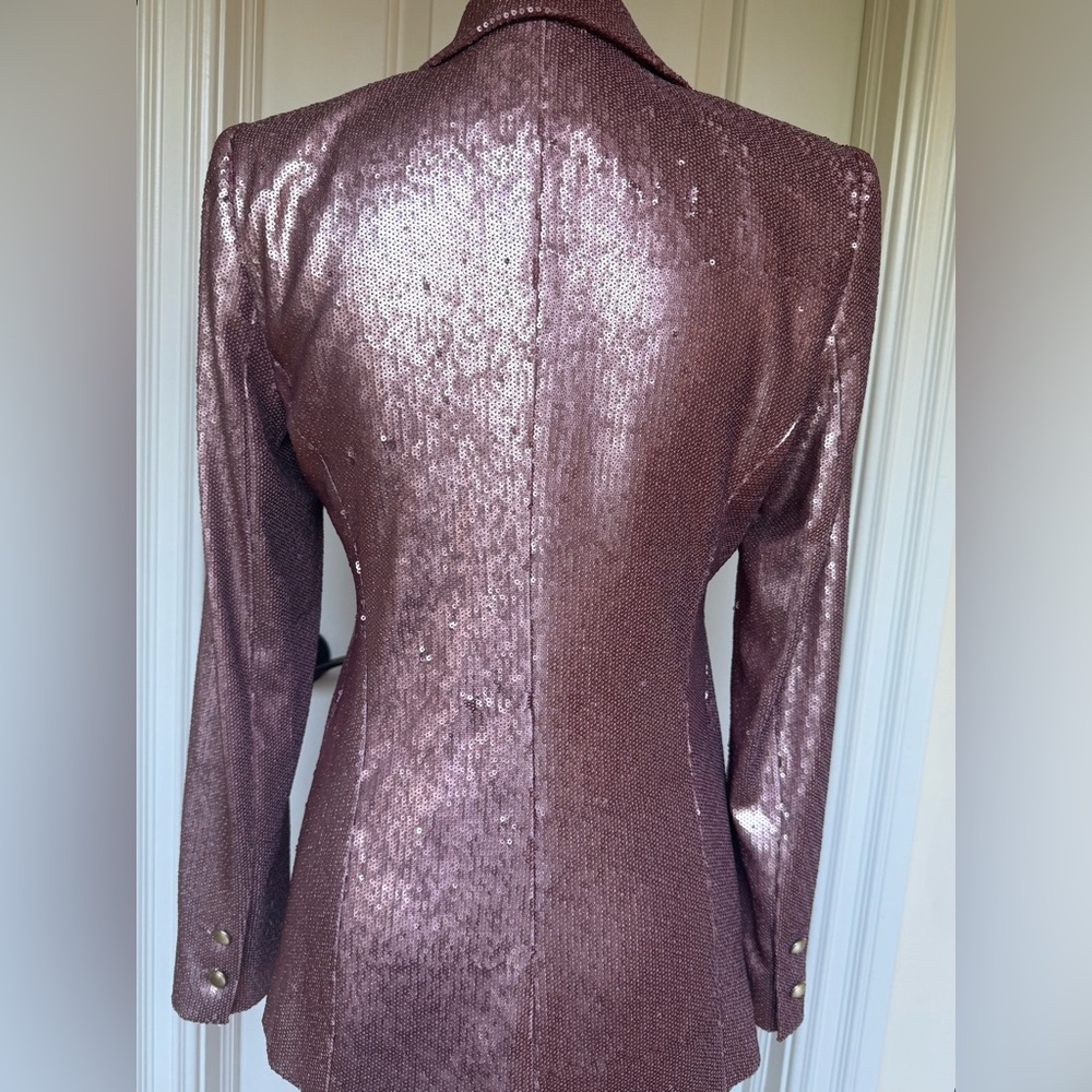 NWT L'agence Sequin Single Button PINK Blazer Jac… - image 3
